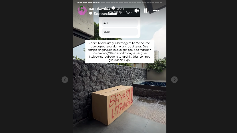 teror awkarin suruh bayar utang